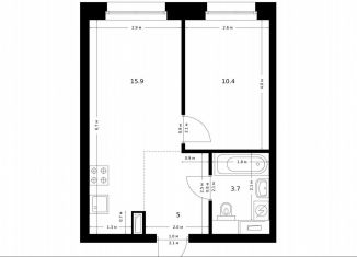 Продажа 1-комнатной квартиры, 35 м2, Москва, жилой комплекс Полар, 1.4, район Северное Медведково