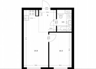 Однокомнатная квартира на продажу, 34.6 м2, Москва, жилой комплекс Полар, 1.4, район Северное Медведково