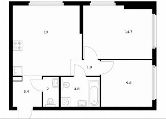 Продаю двухкомнатную квартиру, 55.6 м2, Москва, ЗАО, жилой комплекс Барклая 6, к8