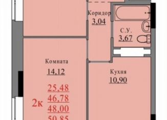 Продаю двухкомнатную квартиру, 48 м2, Ижевск, Молодёжная улица, 107В, Устиновский район