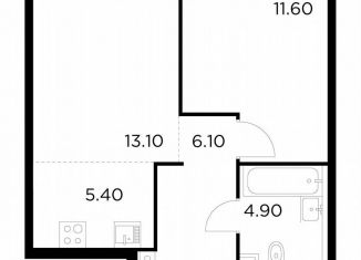 Продам однокомнатную квартиру, 41.1 м2, Москва