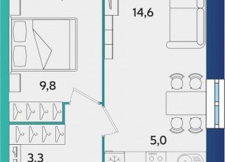 Продается 2-комнатная квартира, 43.9 м2, Ижевск, Устиновский район, улица Архитектора П.П. Берша, 44