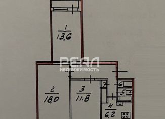 3-ком. квартира на продажу, 60.4 м2, Санкт-Петербург, улица Есенина, 12к1, метро Проспект Просвещения