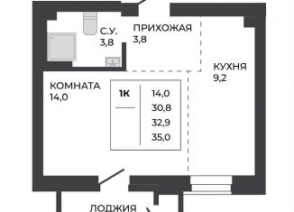 Продажа однокомнатной квартиры, 32.9 м2, Алтайский край