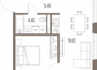 Продажа 1-комнатной квартиры, 42.1 м2, Санкт-Петербург, муниципальный округ Гавань