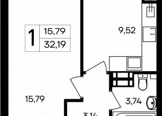 Продажа 1-комнатной квартиры, 32.2 м2, Симферополь, улица Никанорова, 4Б