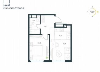 Продаю двухкомнатную квартиру, 39 м2, Москва, жилой комплекс Левел Южнопортовая, 14, метро Дубровка