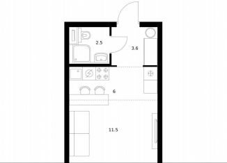 Продам квартиру студию, 23.6 м2, Мытищи, ЖК Ярославский