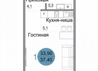 Продам 1-ком. квартиру, 37.4 м2, Керчь