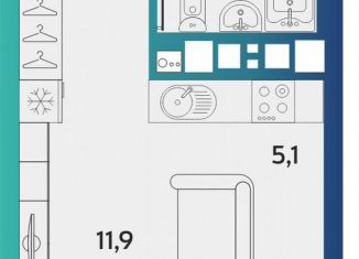 Продается однокомнатная квартира, 27 м2, Удмуртия, улица Архитектора П.П. Берша, 44