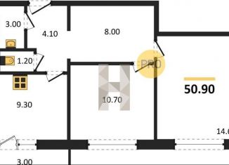 Продается 2-комнатная квартира, 50.9 м2, посёлок Садовый