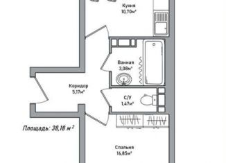 Продаю 1-комнатную квартиру, 38.2 м2, Ярославль, Брагинская улица, 18к3