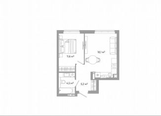 Продам 1-комнатную квартиру, 39.4 м2, Астрахань, Ленинский район