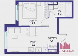 Однокомнатная квартира на продажу, 38 м2, Москва, проезд Невельского, 6к1, метро Авиамоторная