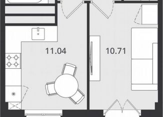 Продам однокомнатную квартиру, 33.5 м2, Архангельск