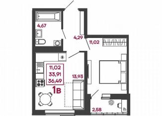 Продаю 1-ком. квартиру, 36.5 м2, Пенза, улица Измайлова, 41В