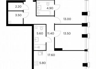 Продается двухкомнатная квартира, 77.5 м2, Москва, Войковский район