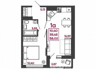 Продаю однокомнатную квартиру, 38 м2, Пенза, улица Измайлова, 41В, Железнодорожный район