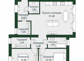 3-комнатная квартира на продажу, 82.1 м2, посёлок Западный, Спортивная улица, 20