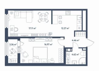 Продам 1-ком. квартиру, 57.2 м2, Санкт-Петербург, метро Фрунзенская