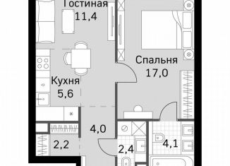 Продаю 1-ком. квартиру, 46.7 м2, Москва, метро Беговая