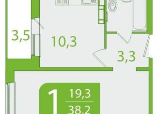 Продам 1-комнатную квартиру, 38.3 м2, Томская область, улица Пришвина, 46