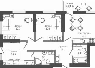 Продам трехкомнатную квартиру, 78.5 м2, Сочи, улица Искры, 66/9к3