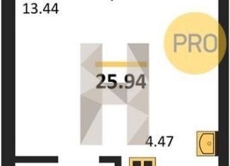 Продам квартиру студию, 25.9 м2, Новосибирск, улица Королёва, 19, метро Берёзовая роща