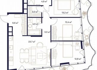 Продаю трехкомнатную квартиру, 90.7 м2, Москва, метро Ботанический сад, ЖК Союз, к4