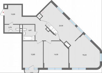 Продаю трехкомнатную квартиру, 92.7 м2, Елец, Радиотехническая улица, 1