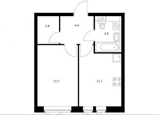 Продаю 1-ком. квартиру, 33.6 м2, Москва, жилой комплекс Второй Нагатинский, к6, метро Нагатинская