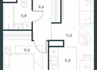 Продажа 2-ком. квартиры, 36.5 м2, Москва, жилой комплекс Левел Звенигородская, к2, метро Хорошёвская