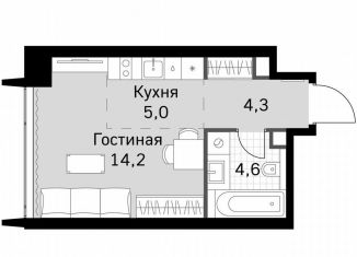 Продам квартиру студию, 28.1 м2, Москва, метро Беговая