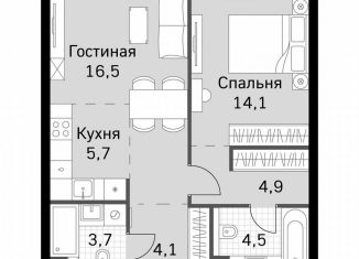 Продажа 1-ком. квартиры, 53.5 м2, Москва, метро Беговая