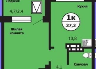 Продаю 1-комнатную квартиру, 37.3 м2, Красноярск, улица Лесников, 51Б