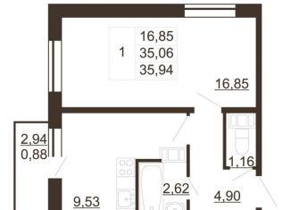 Продается однокомнатная квартира, 35.9 м2, Гатчина, улица Хохлова, 16