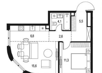 Продаю двухкомнатную квартиру, 45.9 м2, Москва, ЮВАО