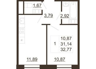 1-ком. квартира на продажу, 32.8 м2, Гатчина, улица Хохлова, 16