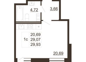 Продается квартира студия, 29.9 м2, Гатчина, улица Хохлова, 16