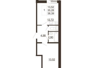 Продаю однокомнатную квартиру, 38.4 м2, Гатчина, улица Хохлова, 16