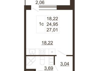 Продажа квартиры студии, 27 м2, Гатчина, улица Хохлова, 16