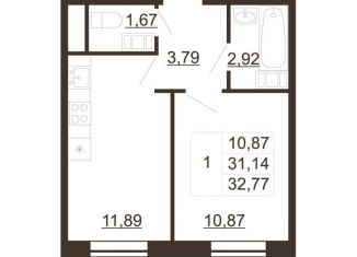 Продается 1-ком. квартира, 32.8 м2, Гатчина, улица Хохлова, 16