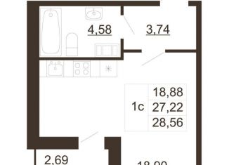 Продам квартиру студию, 28.6 м2, Гатчина, улица Хохлова, 16