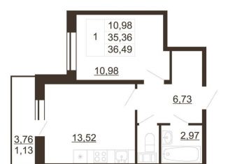 Продается однокомнатная квартира, 36.5 м2, Гатчина, улица Хохлова, 16