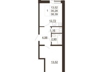 Продаю 1-комнатную квартиру, 38.4 м2, Гатчина, улица Хохлова, 16