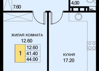 1-ком. квартира на продажу, 44 м2, поселок Южный, Екатерининская улица, 7к2