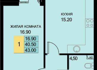 Продажа однокомнатной квартиры, 43 м2, поселок Южный, Екатерининская улица, 7к2