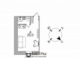 Квартира на продажу студия, 25 м2, Москва, Страстной бульвар, 4с3, метро Тверская