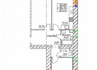 Продаю 2-ком. квартиру, 62.6 м2, Ярославская область