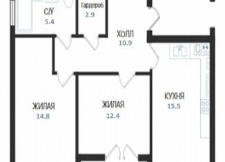 Продам 2-ком. квартиру, 63.4 м2, Балтийск, Московская улица, 16Ак1